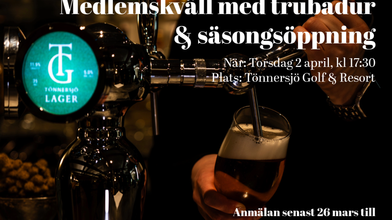 Medlemskväll med trubadur & säsongsöppning - 2 april